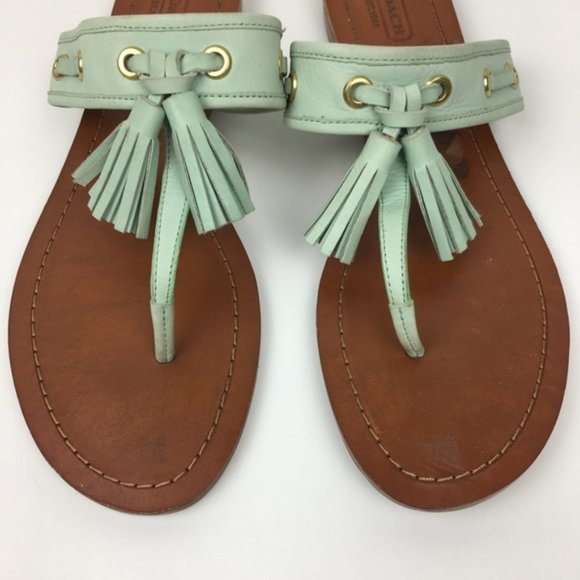 COACH Sheena Fringe Sandals Mint Size 9 - Picture 2 of 12